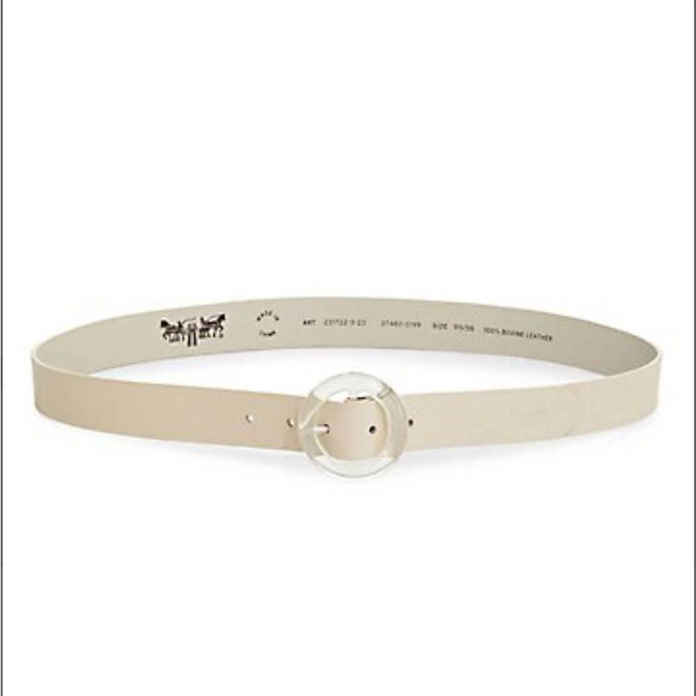 Levi's Clair Leather Belt Size 40 Cream